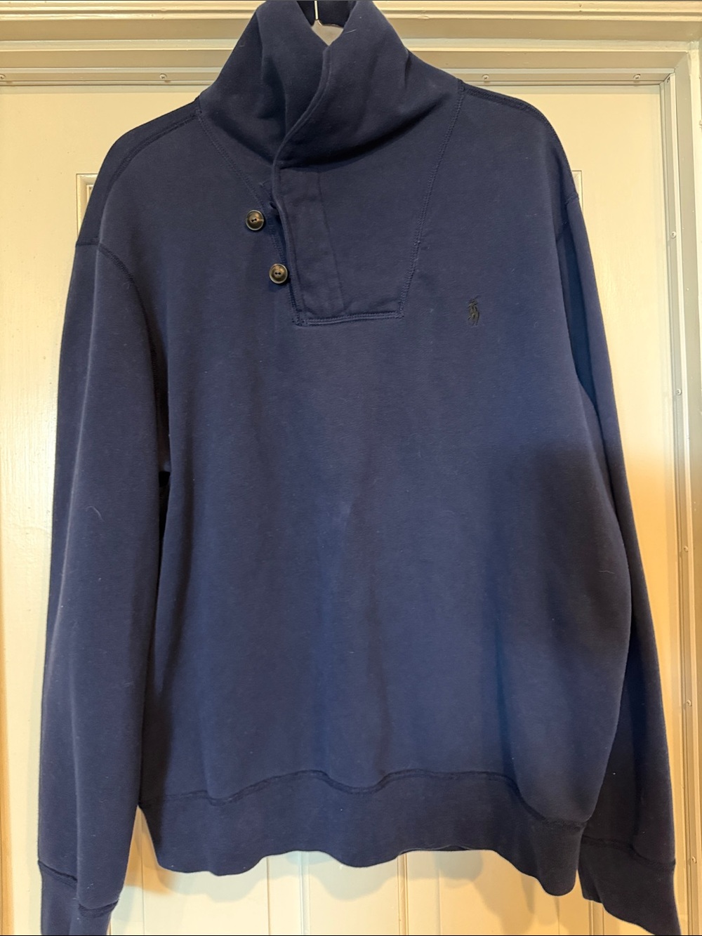 Polo Ralph Lauren Navy Shawl Collar Neck Sweatshirt | XL